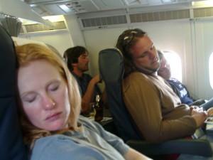 I do my best sleeping when in motion; especially on airplanes. This is generally how you will find me on a flight that is longer than an hour.